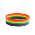 Bracelets de bracelets de silicone de conscience mince d&#39;arc-en-ciel de fierté gaie faite sur commande bon marché